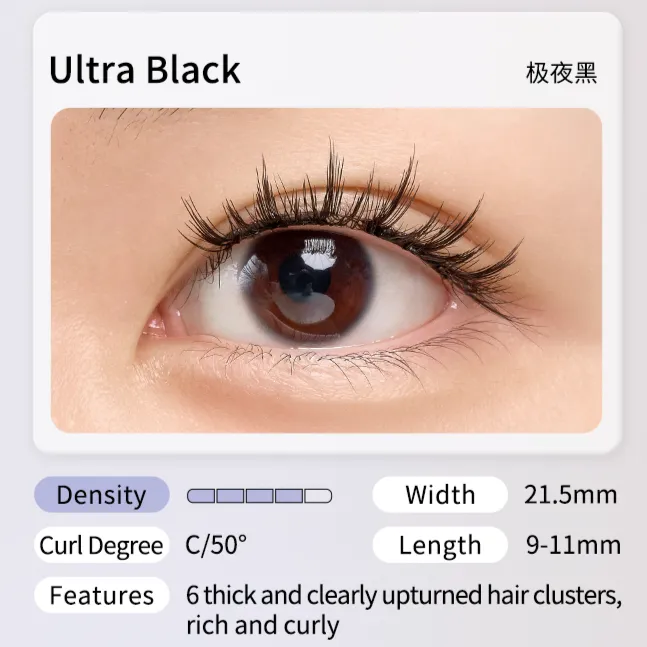 Wosado Magnetic Eyelashes No.10 Ultra Black