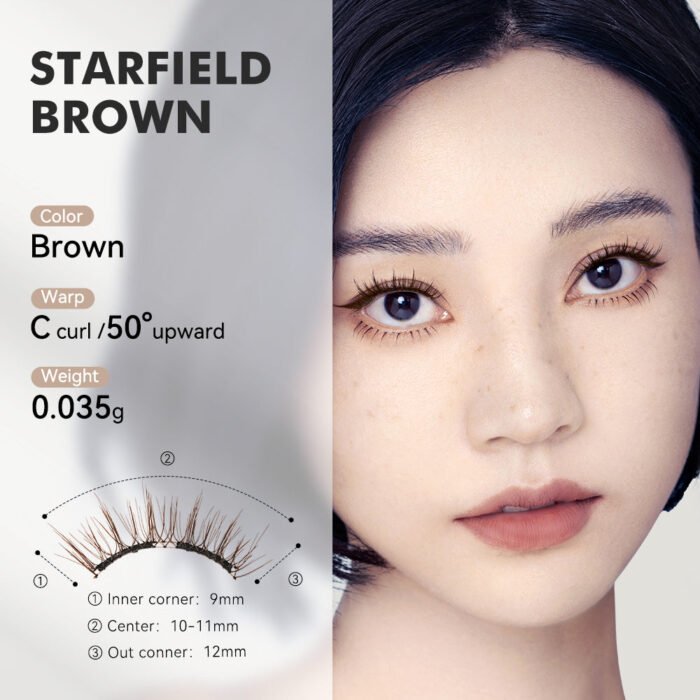 Wosado Magnetic Eyelashes No.8 Starfield Brown - Image 6