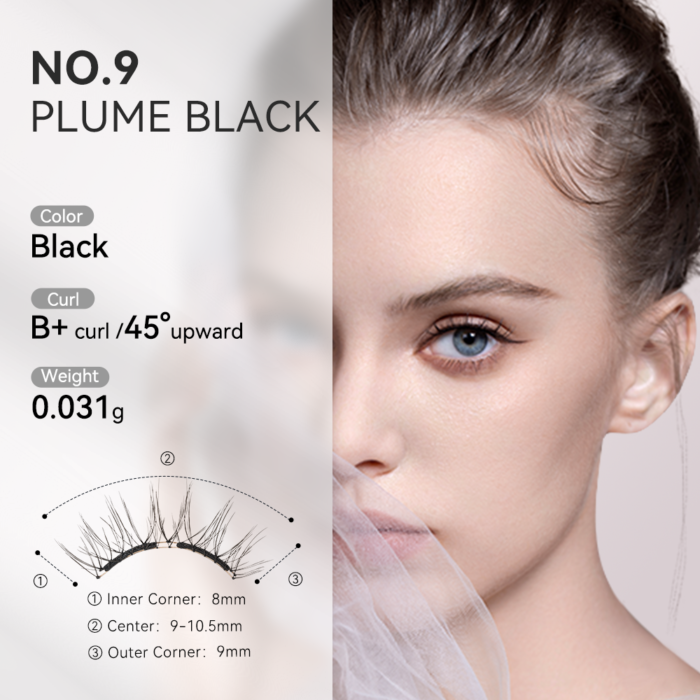 Wosado Magnetic Eyelashes No.9 Plume Black - Image 9