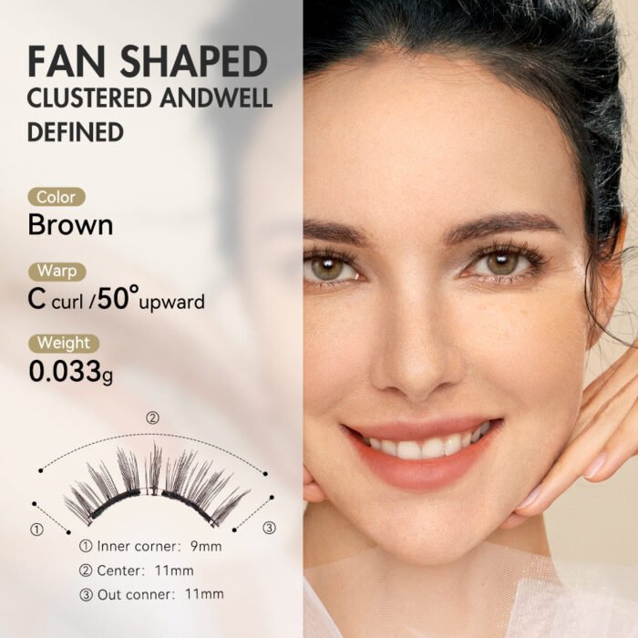 Wosado Magnetic Eyelashes No.4 Sunset Brown - Image 4