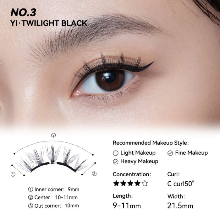 Wosado Magnetic Eyelashes No.3 Twilight Black - Image 2