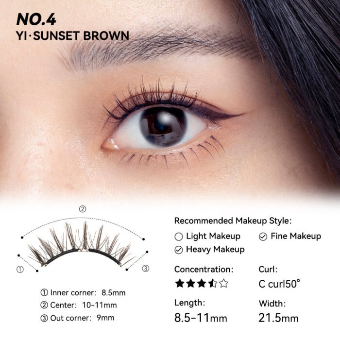 Wosado Magnetic Eyelashes No.4 Sunset Brown - Image 2
