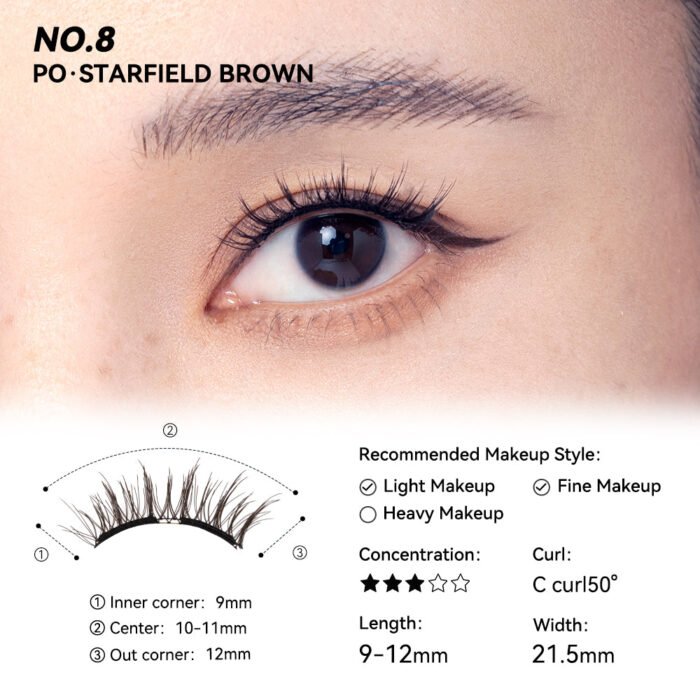 Wosado Magnetic Eyelashes No.8 Starfield Brown - Image 2