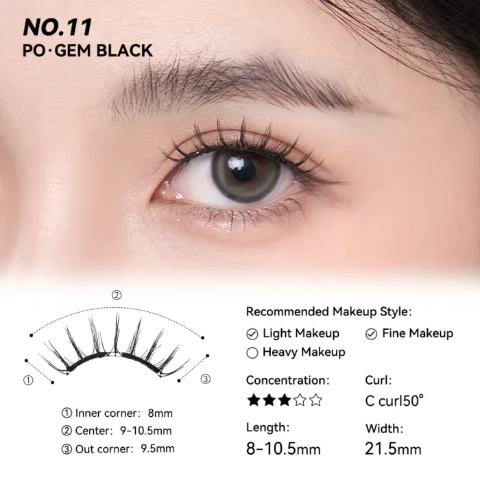 Wosado Magnetic Eyelashes No.11 Gem Black Upgraded All-in-One Box - Image 5