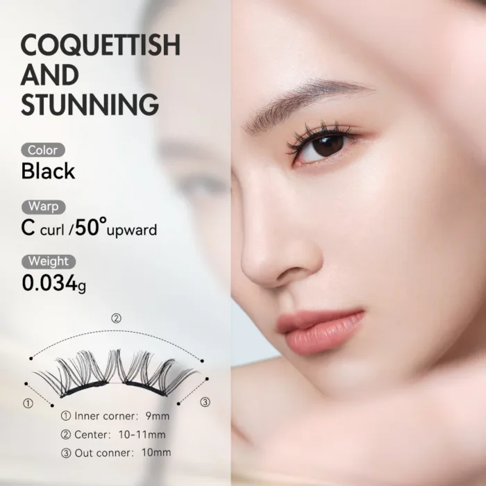 Wosado Magnetic Eyelashes No.12 Iris Black Upgraded All-in-One Box - Image 8