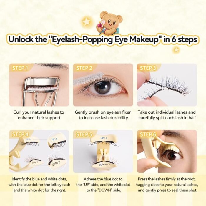 Wosado Magnetic Eyelashes No.17 Ice Black Butter Bear – Upgraded All-in-One Box - Image 5
