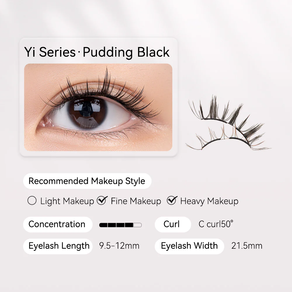 Magnetic Eyelashes Kit, No.20 Pudding Black Upgraded All-in-One Box