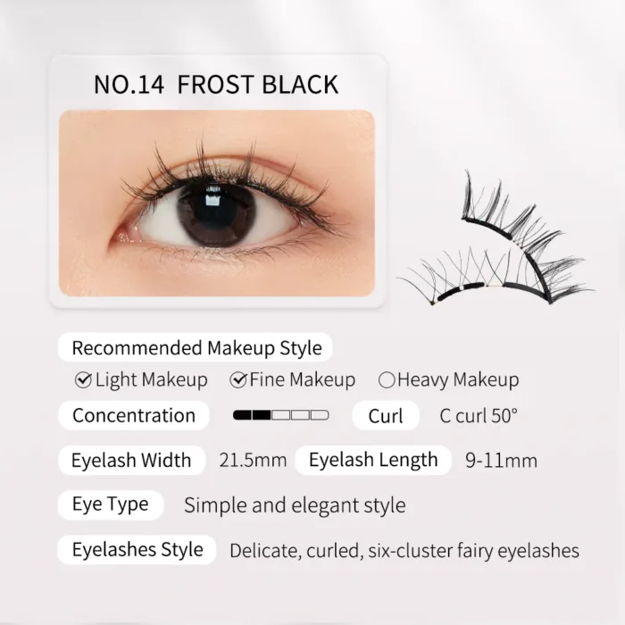 Wosado Magnetic Eyelashes No.14 Frost Black Upgraded All-in-One Box - Image 5